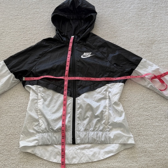 Nike Windrunner Jacket  Black White Long Sleeve Full Zip Hooded Windbreaker Sz S - Picture 7 of 9